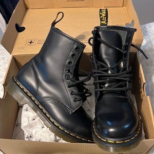 Dr. Martens Size 7 Black and yellow Boots